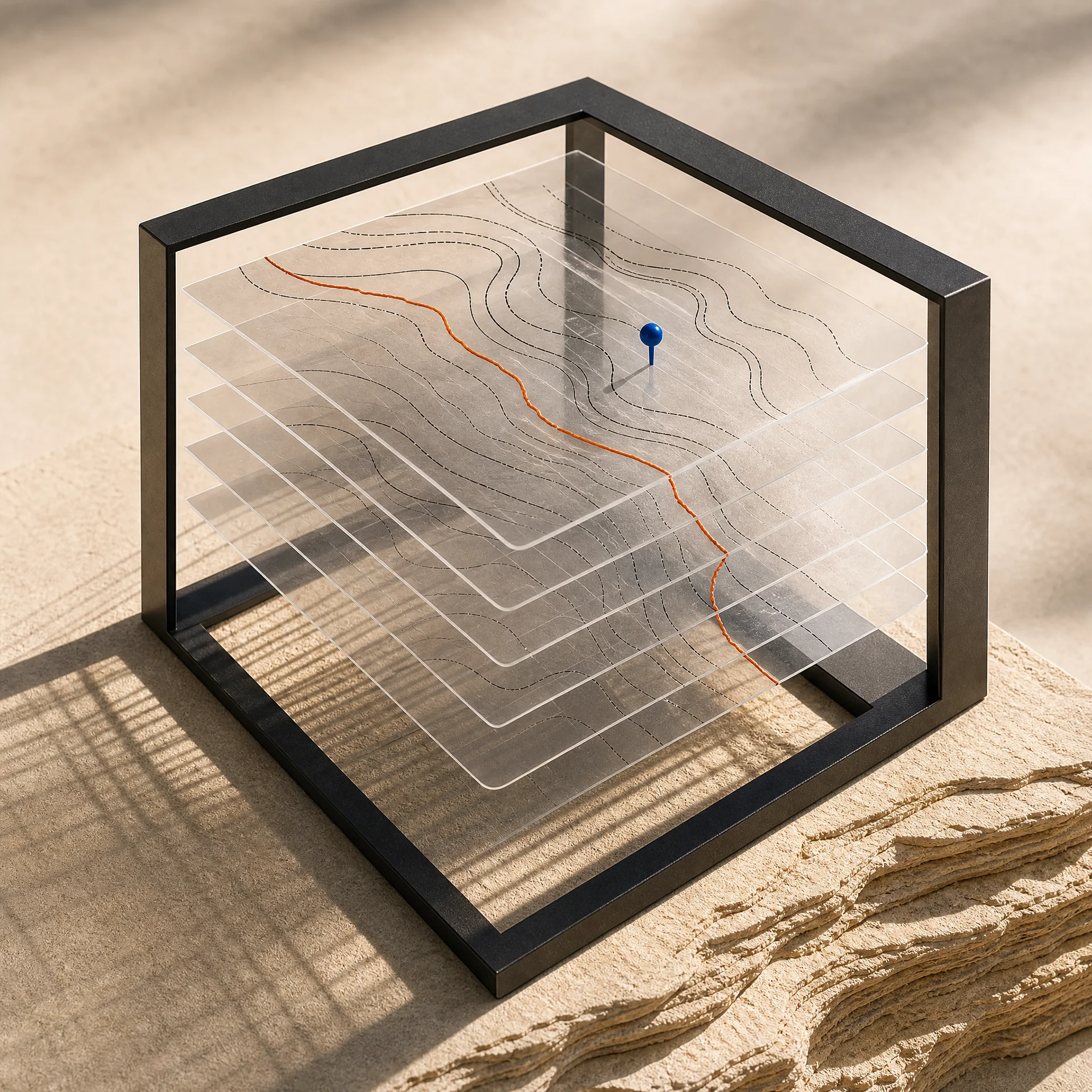Transparent contour window framing a decision boundary