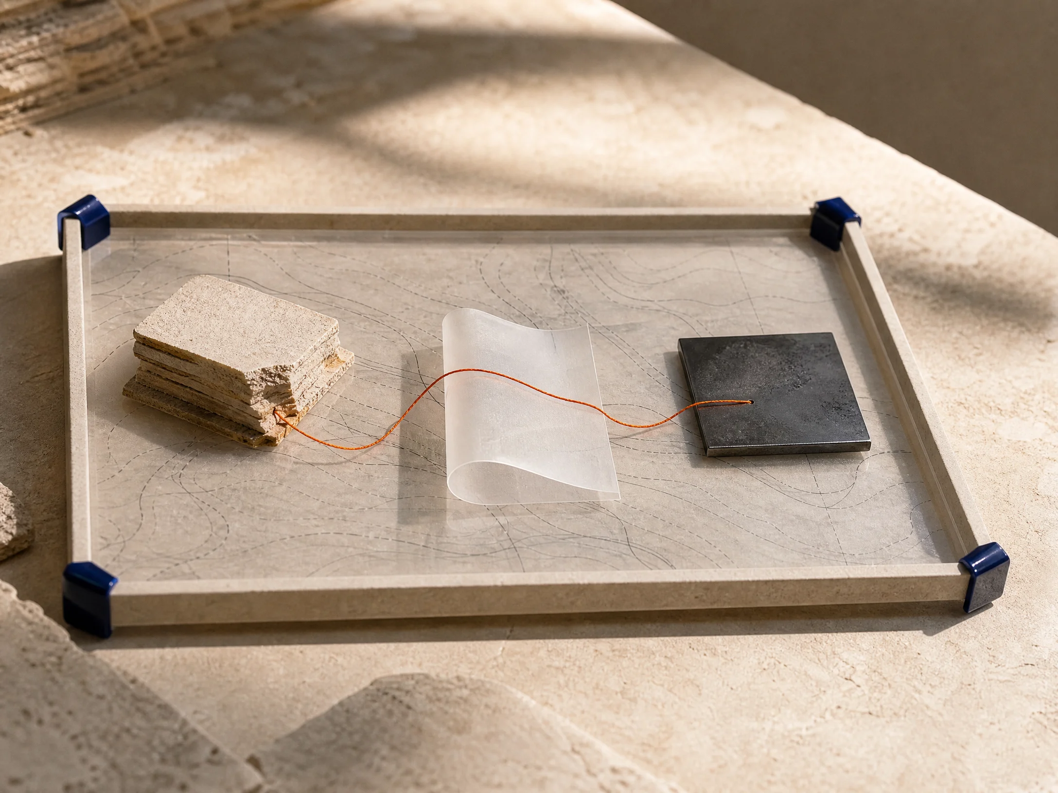 Evidence sample on a survey board with a traced signal